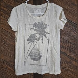 Anthropologie Palm Tree Inside Out Printed Graphic Tee XS